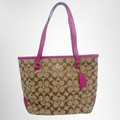 Coach Preowned Luxury Tote Pink x Brown Leather Bag Front Page - Antonio & Co.