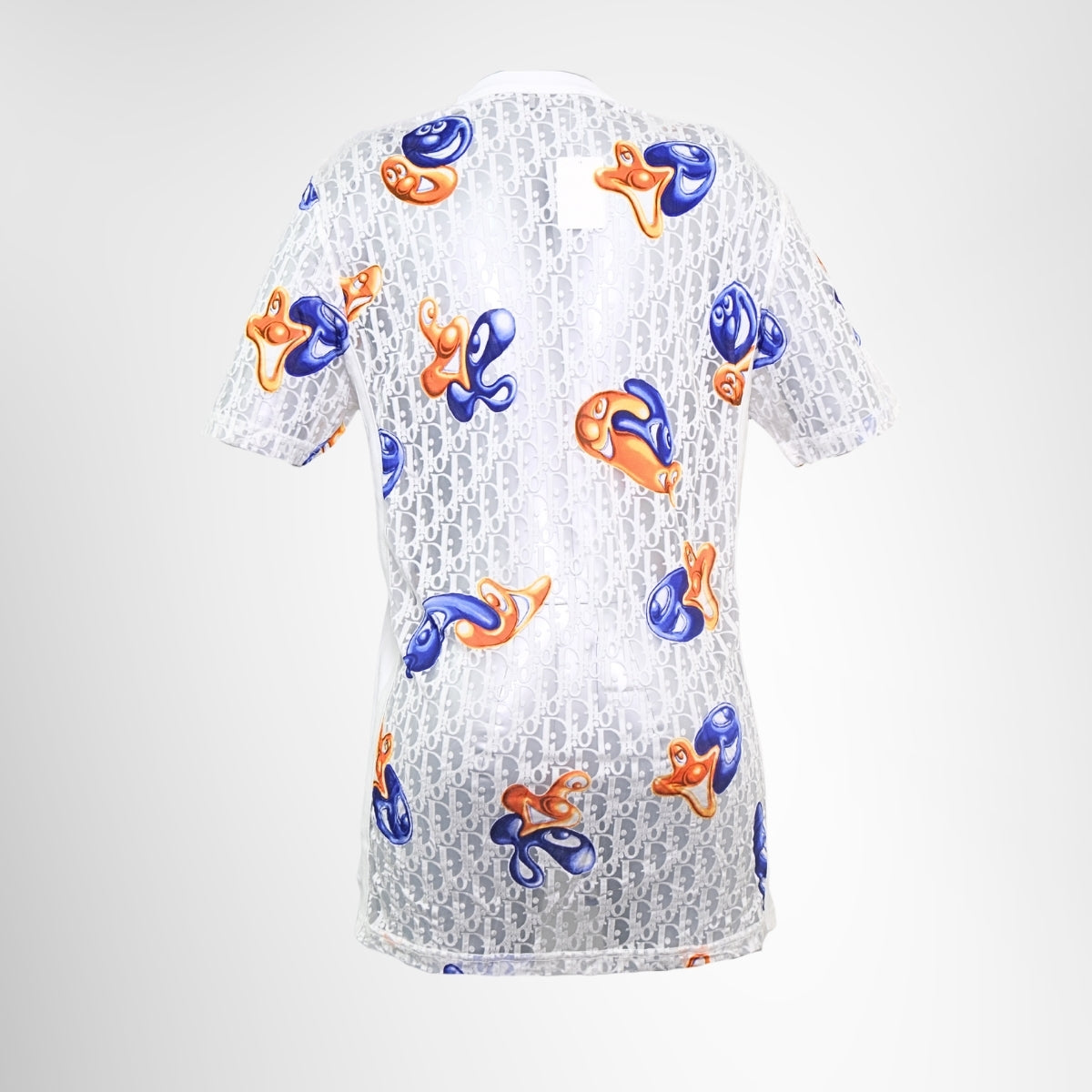 Dior x Kenny Scharf 2021 Oblique Jacquard T-Shirt – Pre-Owned Luxury Brand Apparel – Antonio & Co Back View 