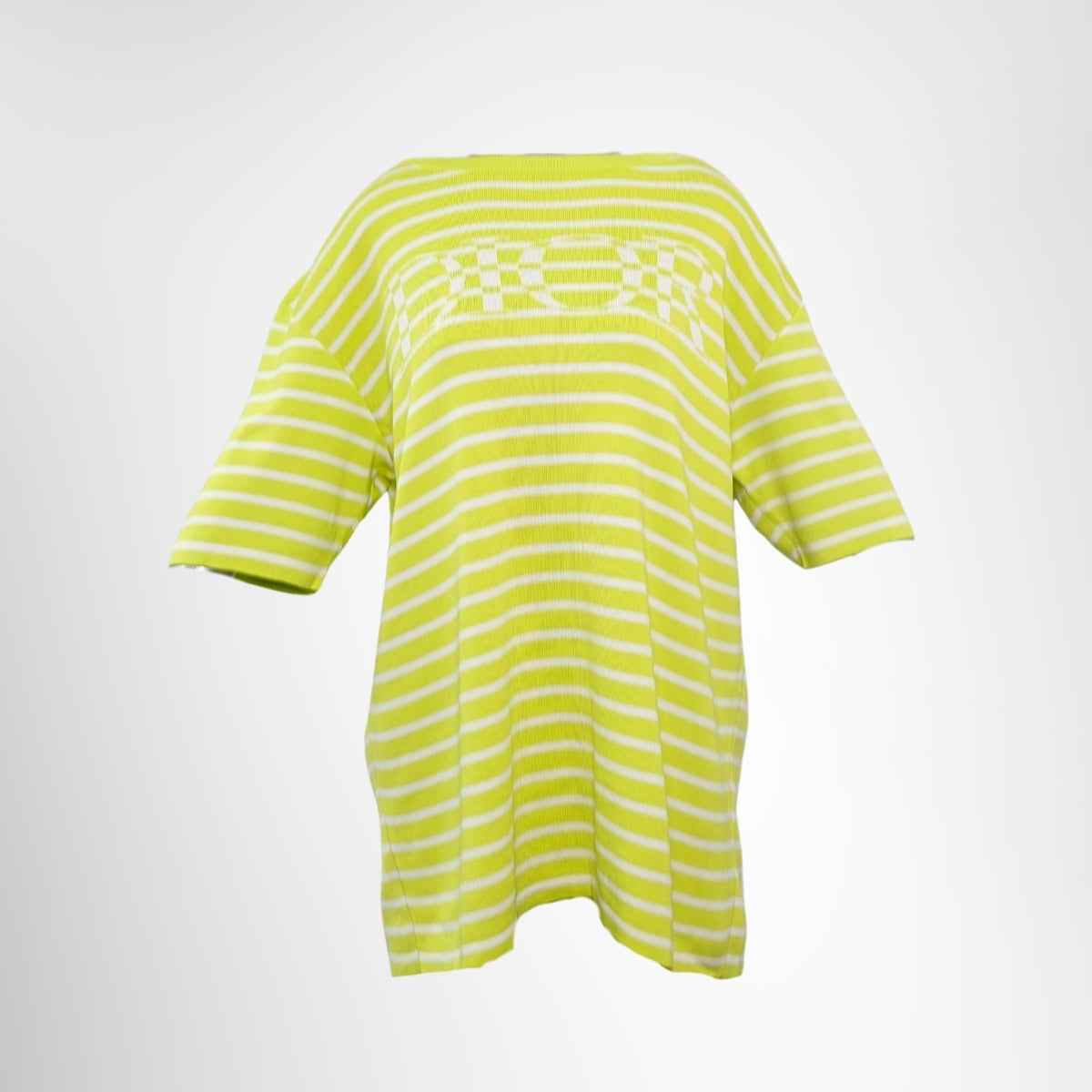 Dior Knit Logo T-Shirt – Lime Green / White, Size XL