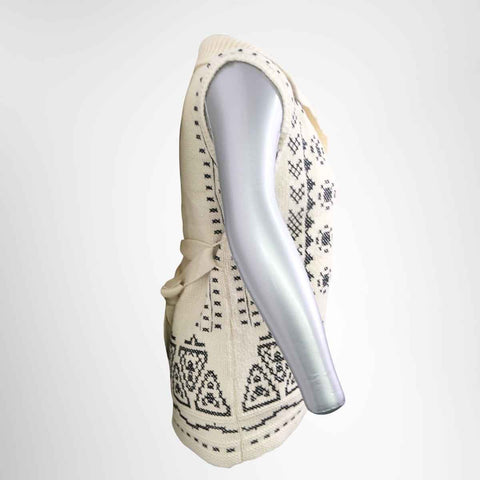 Dior Patterned Knit Vest – Cream / Black, Size 36