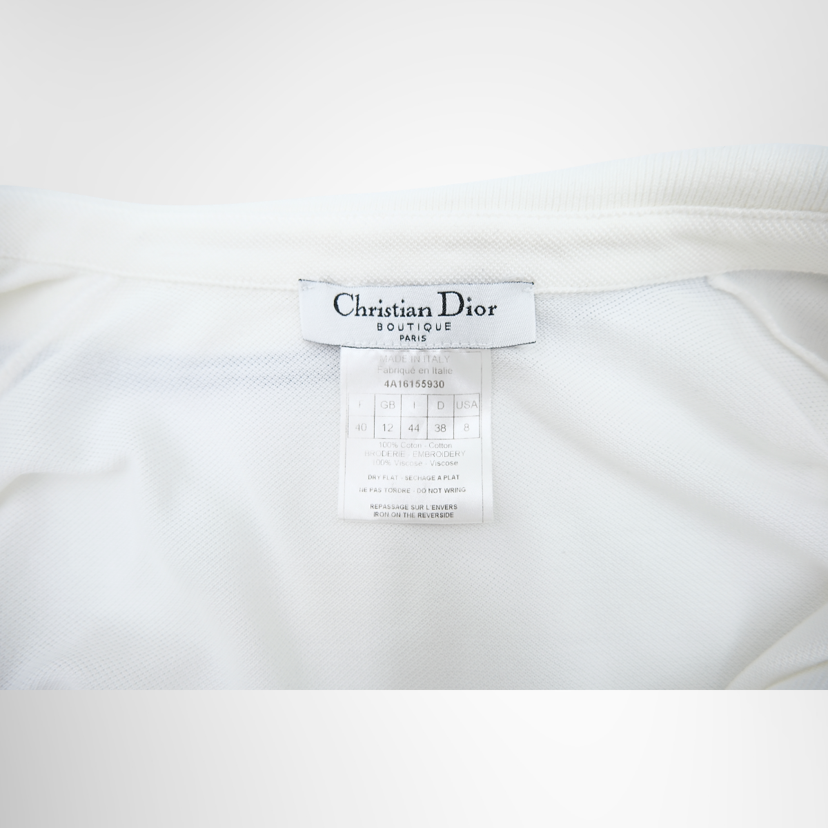 Dior Resort 2004 Floral Logo Golf Long Sleeve Polo Shirt – Pre-Owned Luxury Brand Apparel – Antonio & Co Tag 