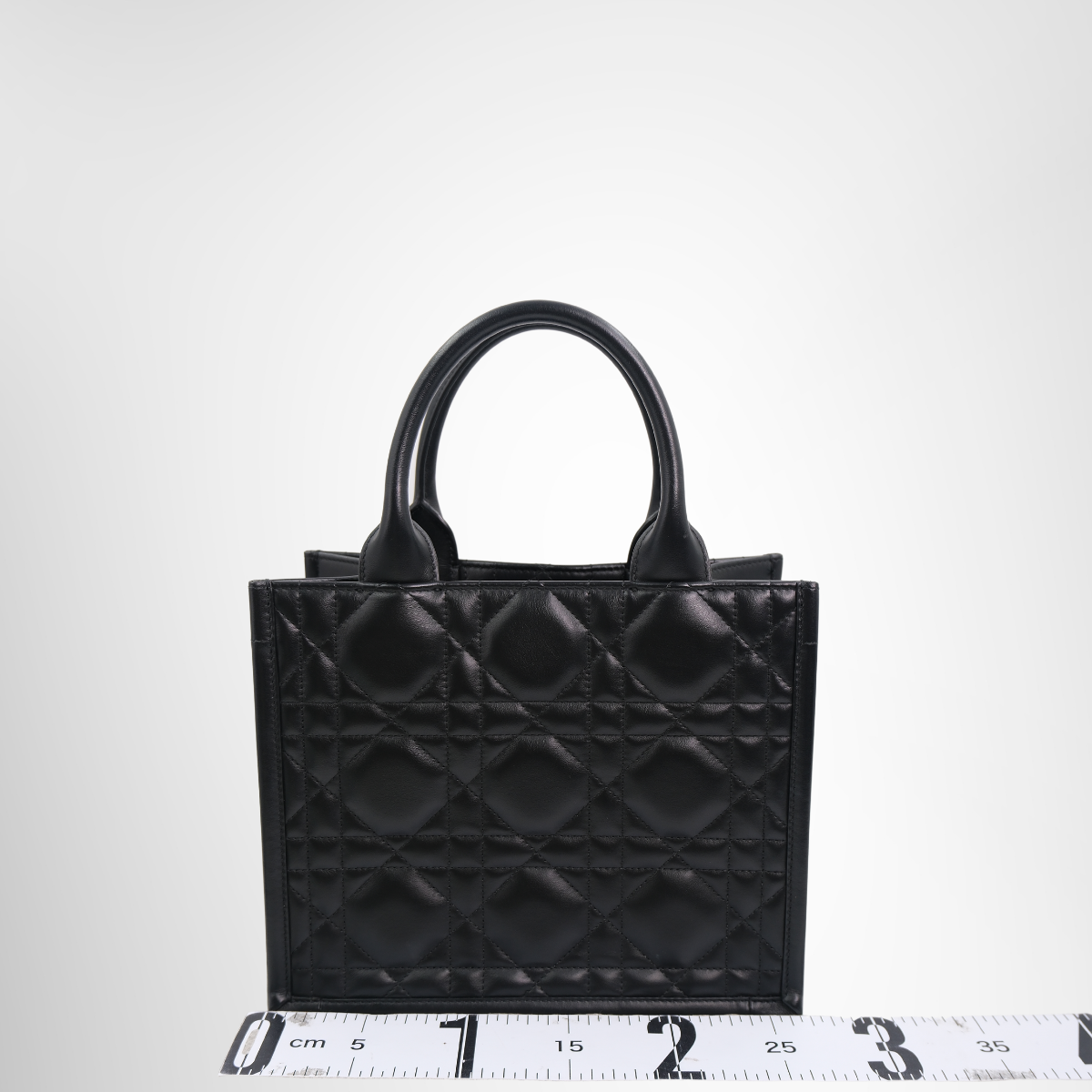 Dior Small Book Tote Black Macrocannage Calfskin – Pre-Owned Luxury Brand Bag – Antonio & Co –  Back View