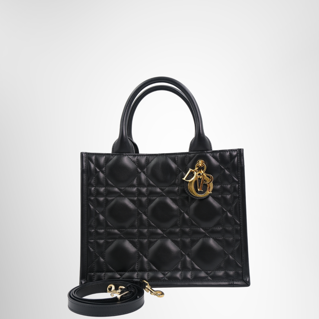 Dior Small Book Tote Black Macrocannage Calfskin – Pre-Owned Luxury Brand Bag – Antonio & Co – Front Page