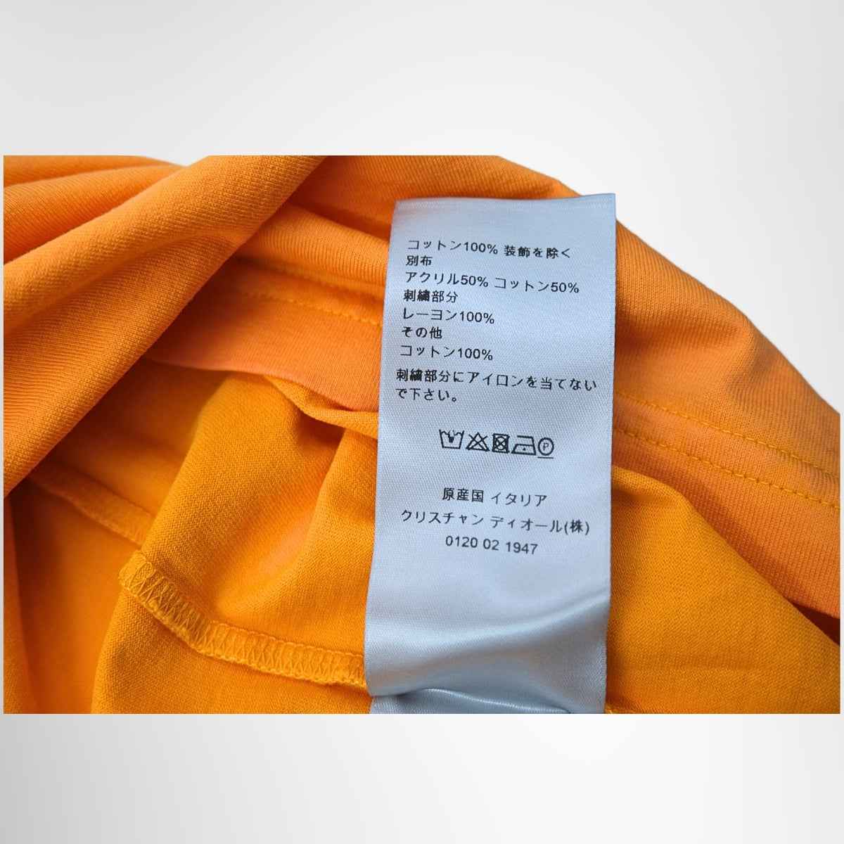 Dior x Peter Doig Lion Embroidery Mock-Neck T-Shirt – Orange, Size S