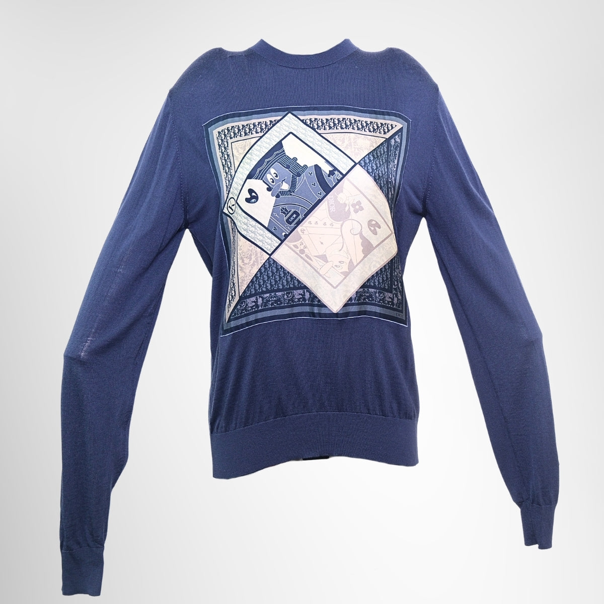 Dior x Kenny Scharf Playing Cards Motif Wool Knit Sweater – Pre-Owned Luxury Brand Apparel – Antonio & Co Front Page