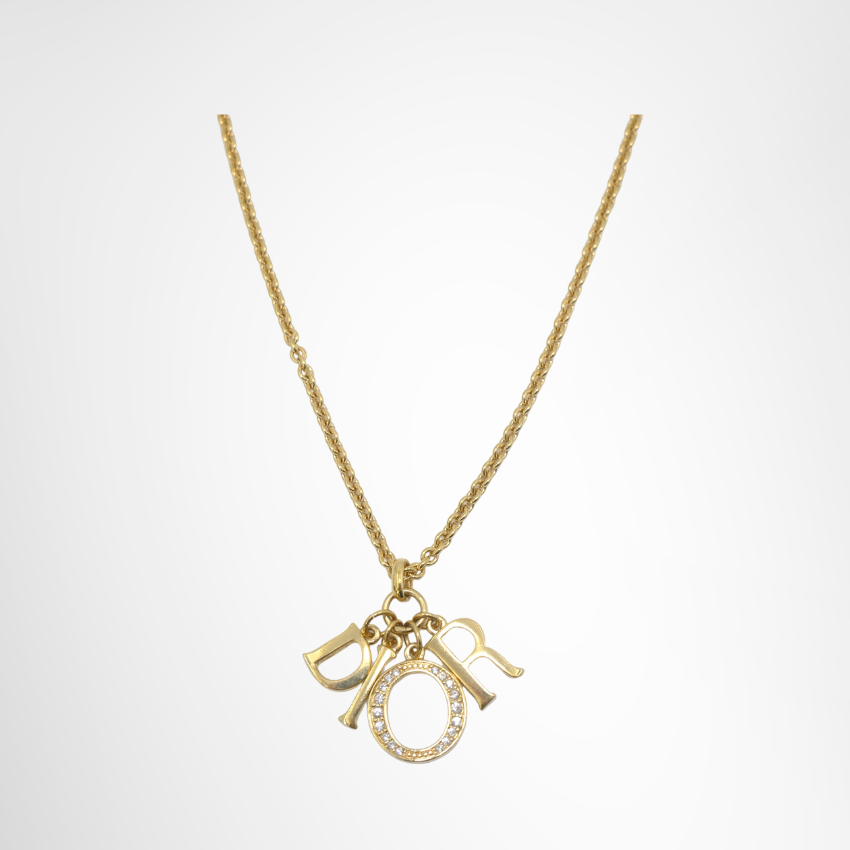Dior 2000s Logo Letters Polished Necklace – Pre-Owned Luxury Accessory – Antonio & Co –Front Page