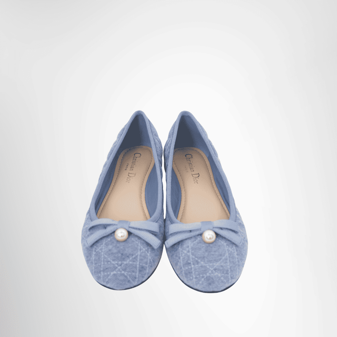 Dior Blue Denim Cannage Pearl Shoes – Pre-Owned Luxury Shoes – Antonio & Co – Front Page