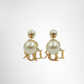 Dior Preowned Luxury Accessories Pearl Crystal Tribal Logo Charms Back View