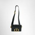 Dior Preowned Luxury Bag 30 Montaigne Box Bag in Black Leather Front View