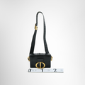 Dior Preowned Luxury Bag 30 Montaigne Box Bag in Black Leather Front View 2