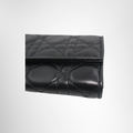 Dior Preowned Luxury Bag Black Cannage Quilted Leather Wallet on Chain Bottom Corner View