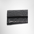 Dior Preowned Luxury Bag Black Cannage Quilted Leather Wallet on Chain Bottom Corner View 2