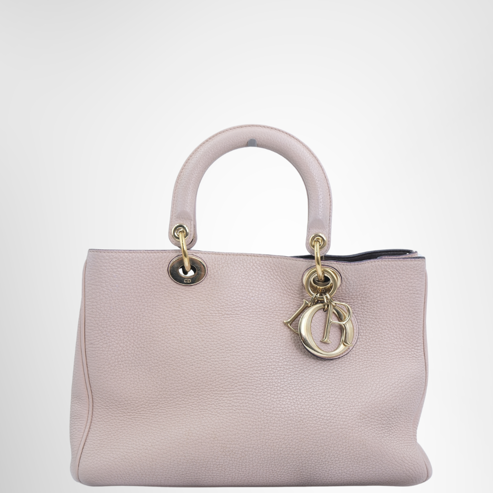 Dior Preowned Luxury Bag Dior Diorissimo Tote Bag in Gold Tone Hardware Front View