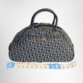 Dior Preowned Luxury Bag Diorissimo Double Saddle Bowler Bag Back View