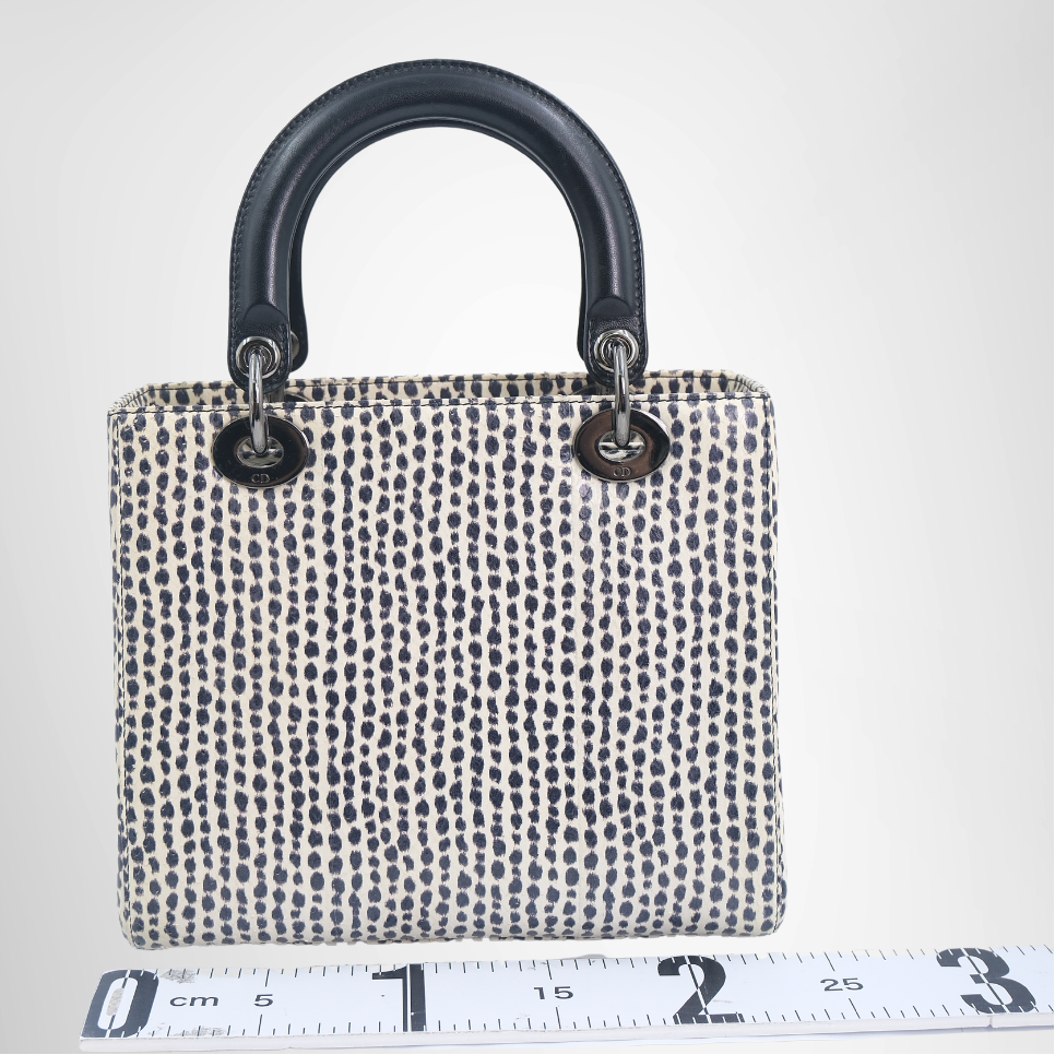 Dior Preowned Luxury Bag Lady Dior Medium Python Bag  Back View