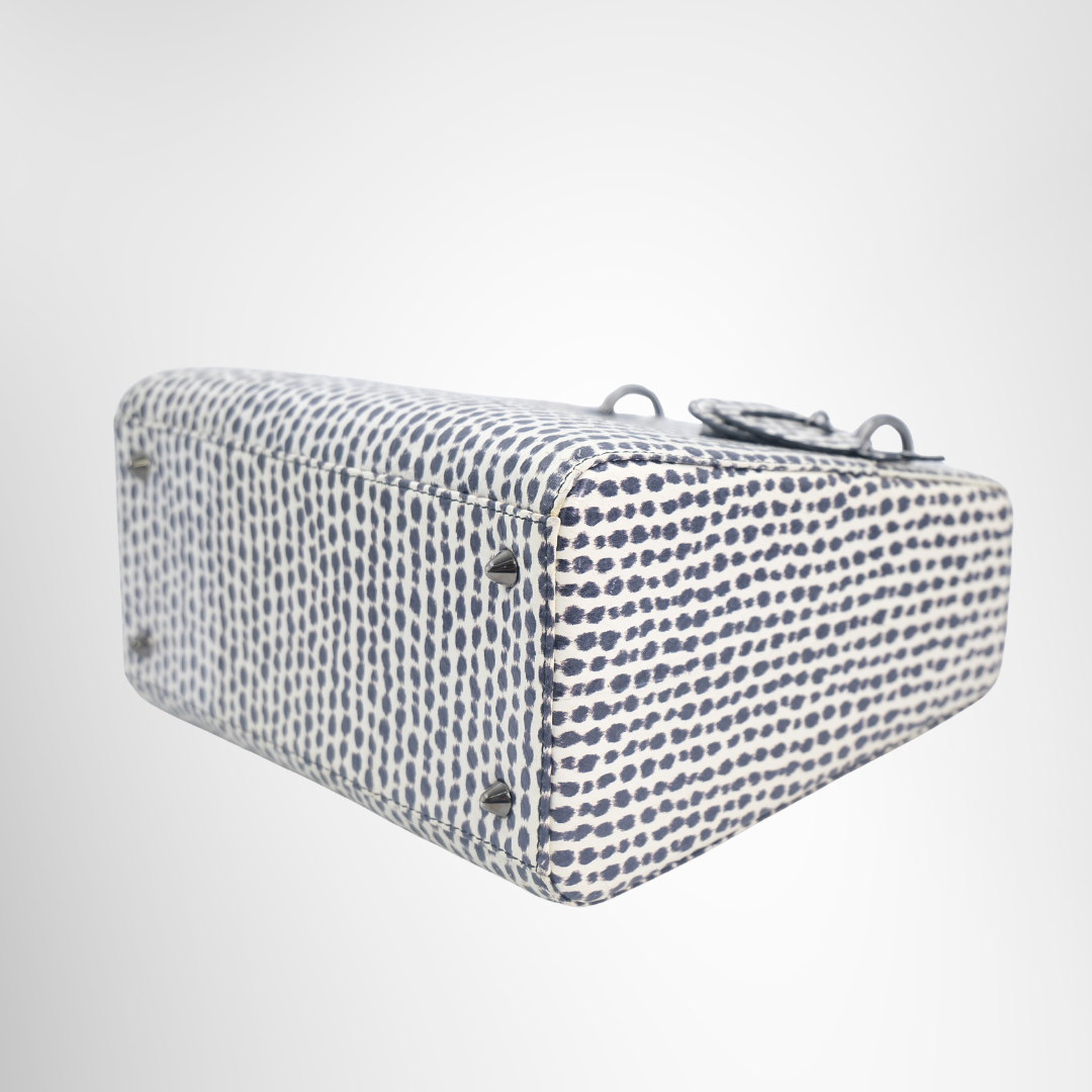 Dior Preowned Luxury Bag Lady Dior Medium Python Bag Bottom Corner View 2