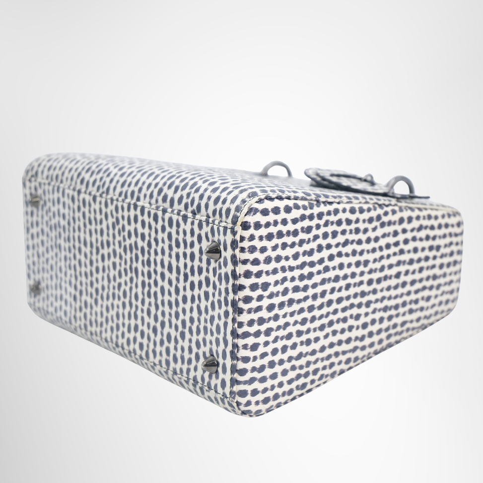 Dior Preowned Luxury Bag Lady Dior Medium Python Bag Bottom Corner View 2
