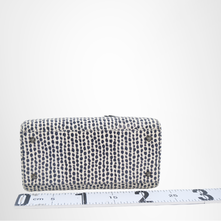 Dior Preowned Luxury Bag Lady Dior Medium Python Bag Bottom View