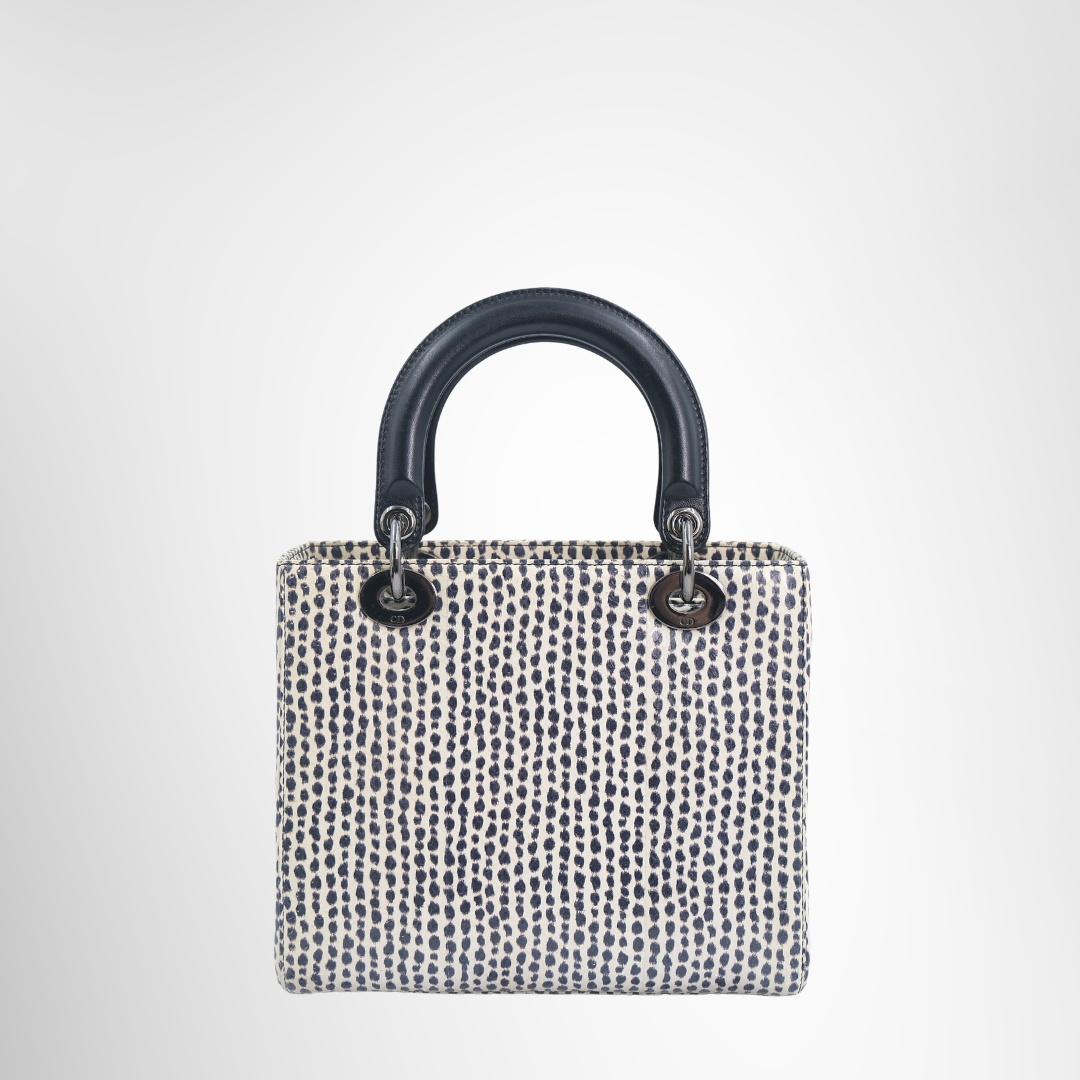 Dior Preowned Luxury Bag Lady Dior Medium Python Bag Front View