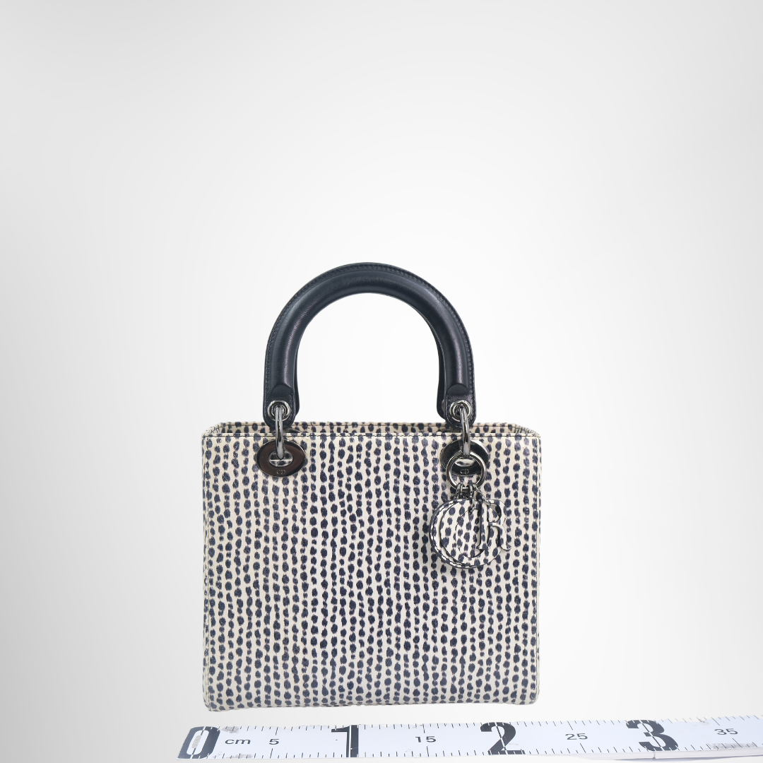 Dior Preowned Luxury Bag Lady Dior Medium Python Bag Front View 3