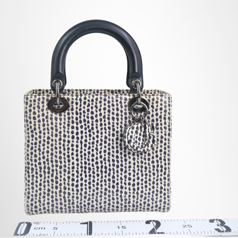 Dior Preowned Luxury Bag Lady Dior Medium Python Bag Front View 3