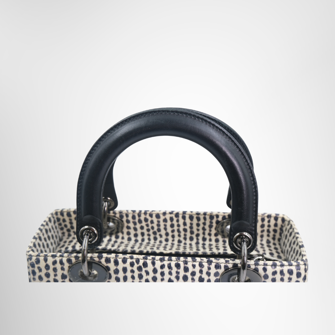 Dior Preowned Luxury Bag Lady Dior Medium Python Bag Handle View