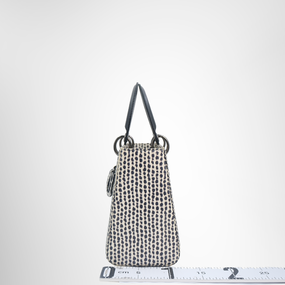 Dior Preowned Luxury Bag Lady Dior Medium Python Bag Side View