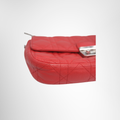 Dior Preowned Luxury Bag Promenade Bag in Red Cannage Quilted Lambskin Leather Bottom Corner View