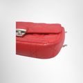 Dior Preowned Luxury Bag Promenade Bag in Red Cannage Quilted Lambskin Leather Bottom Corner View 2