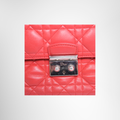 Dior Preowned Luxury Bag Promenade Bag in Red Cannage Quilted Lambskin Leather Hardware View