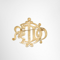 Dior Preowned Luxury CD Gold Plated Monogram Logo Brooch Accessories Back View - Antonio & Co.