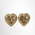 Dior Preowned Luxury CD Heart Shaped Logo Earrings Accessories Front Page - Antonio & Co.