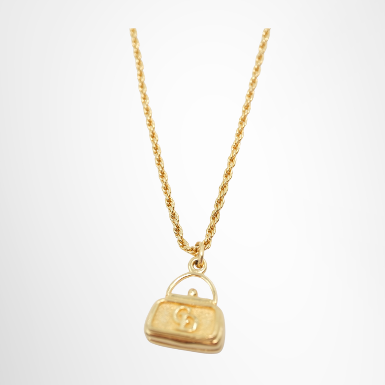 Dior Preowned Luxury CD Necklace Logo Handbag in Gold Tone Accessories Front Page - Antonio & Co.