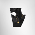 Dior Preowned Luxury CD Necklace Logo Handbag in Gold Tone Accessories Worn View - Antonio & Co.