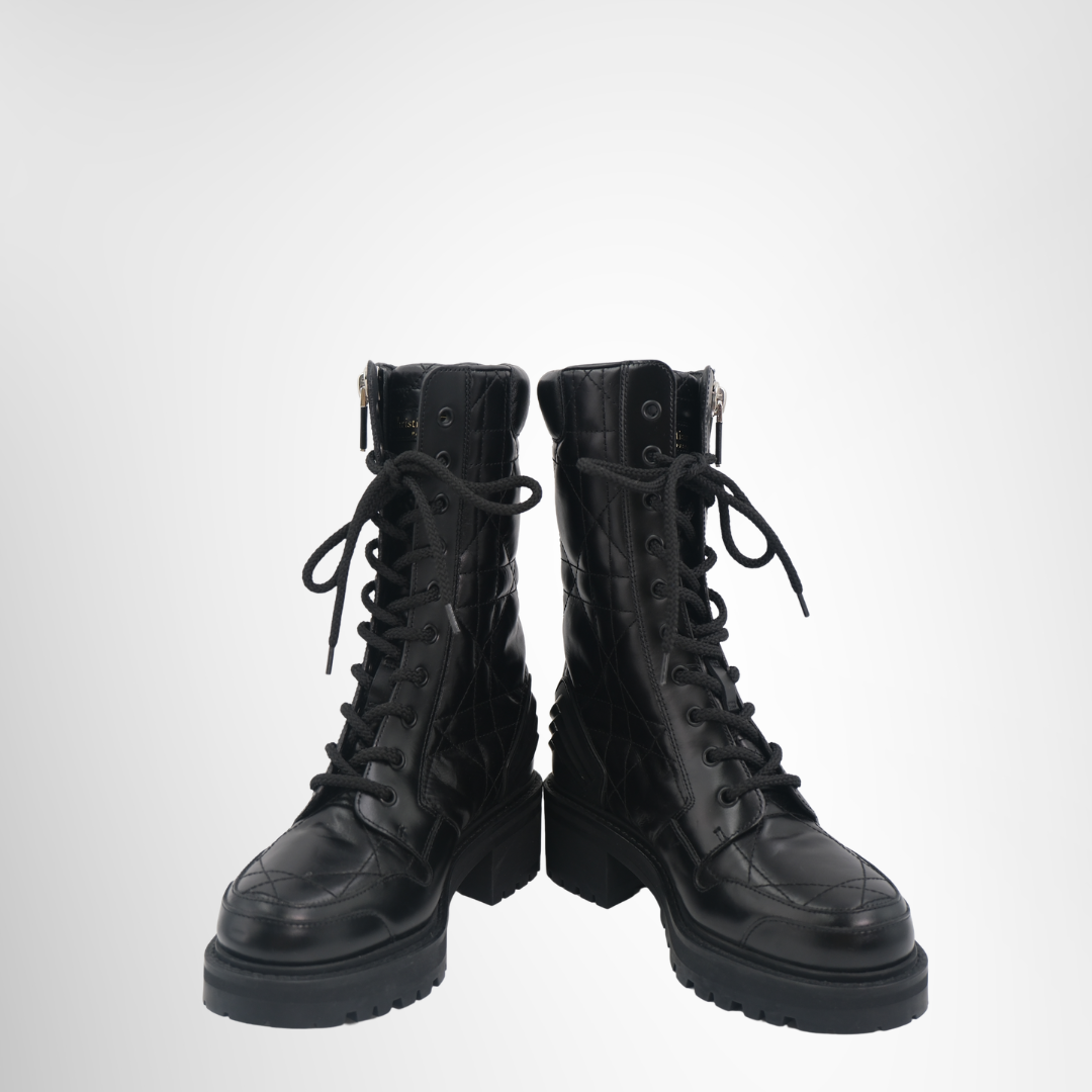 Dior Preowned Luxury D-Leader Ankle Boot Front And Side View