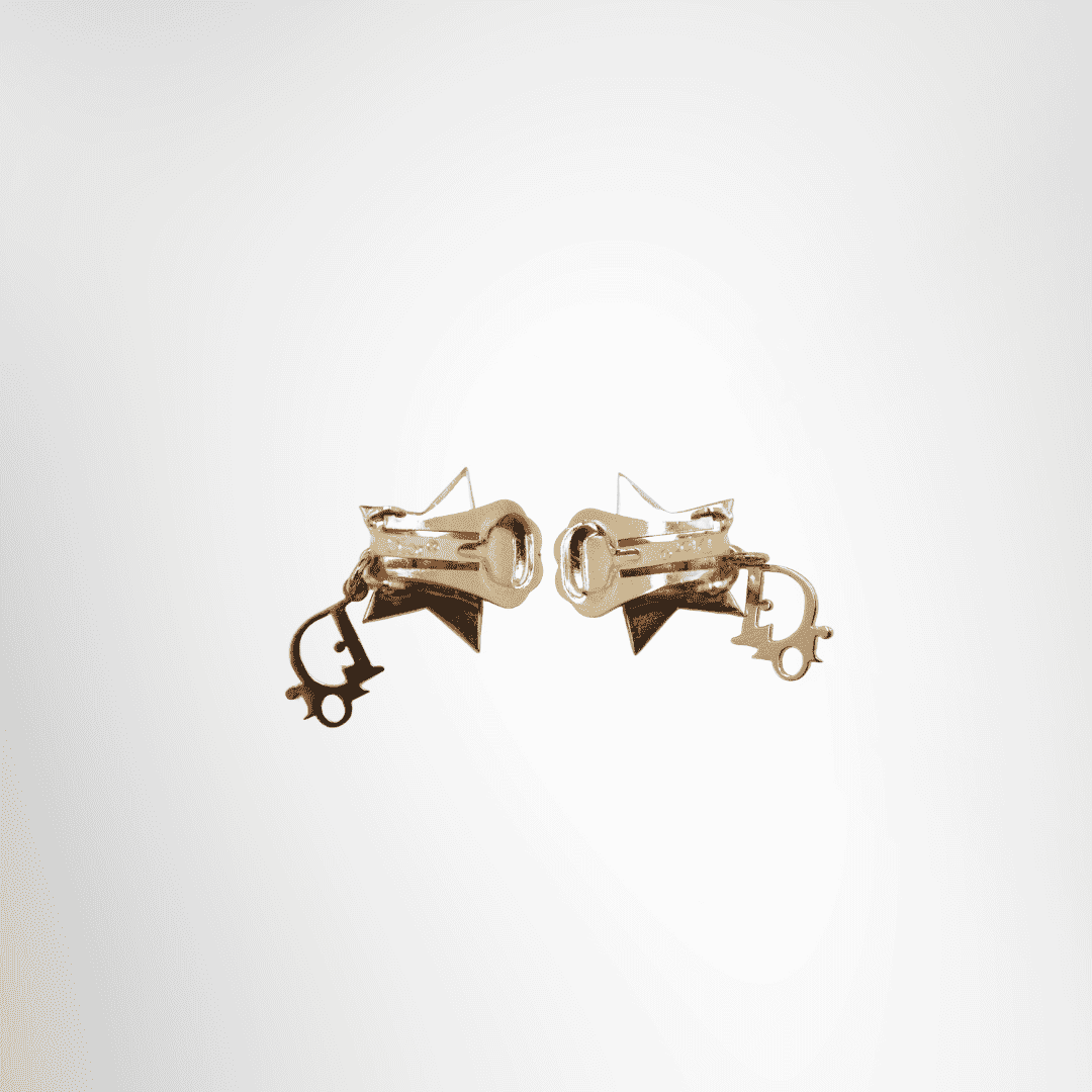 Dior Preowned Luxury Earrings Vintage Star Earrings Back View