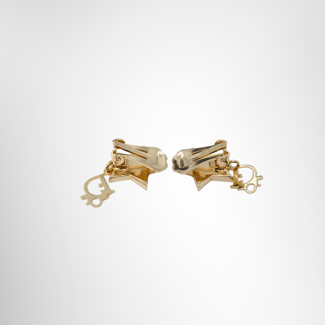 Dior Preowned Luxury Earrings Vintage Star Earrings Back View 2