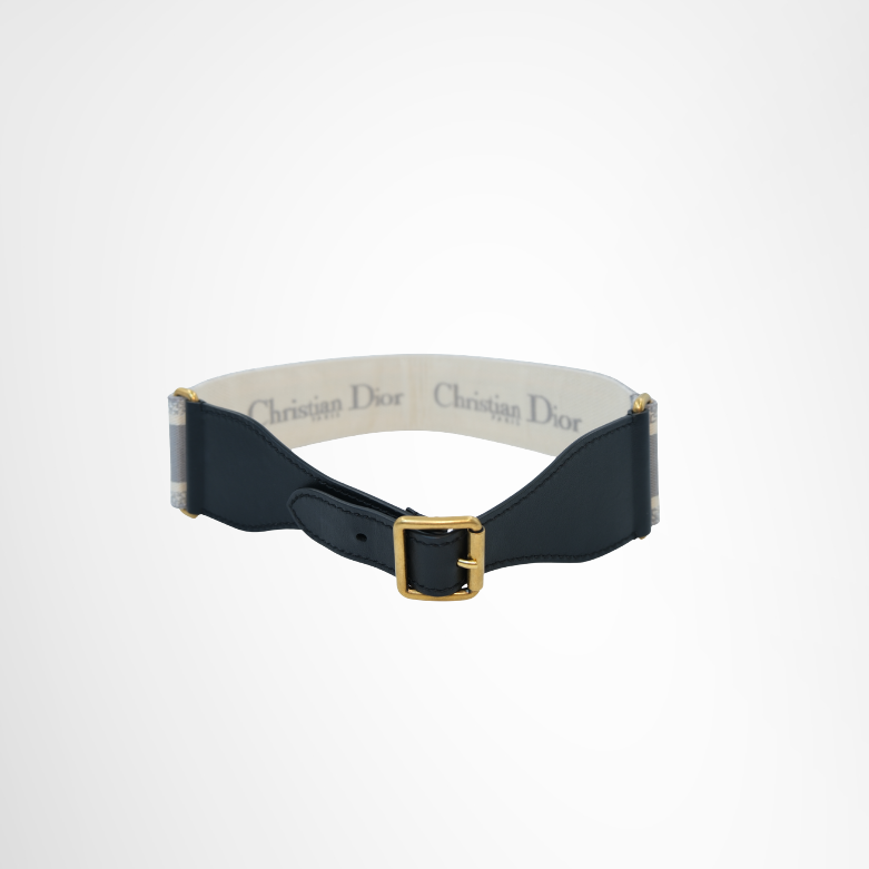 Dior Preowned Luxury Embroidered Canvas Belt Front Page