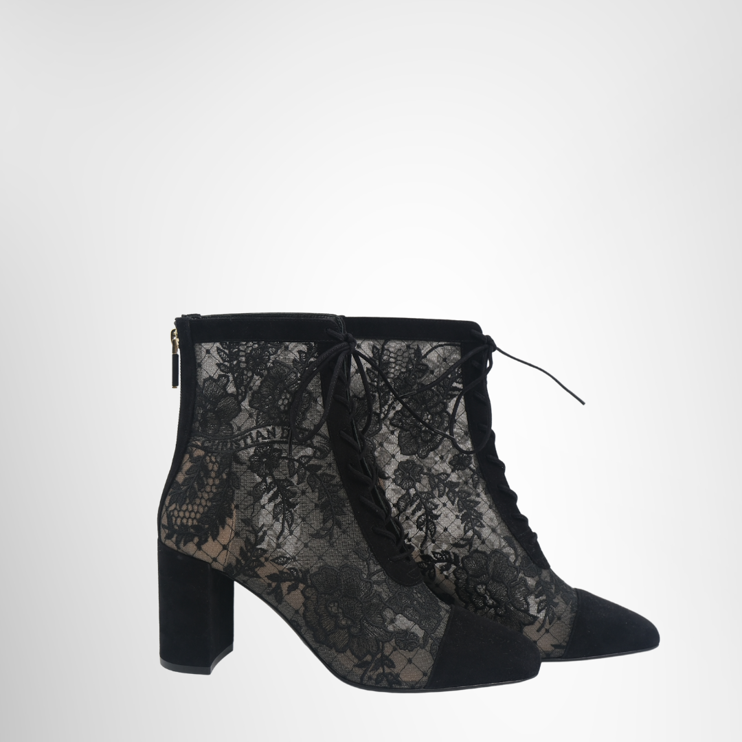 Dior Preowned Luxury Naughtily-D Heeled Ankle Boot Side View