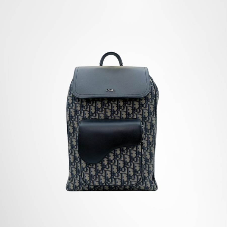Dior Preowned Luxury Oblique Trotter Saddle Rucksack Bag Front Page - Antonio & Co.