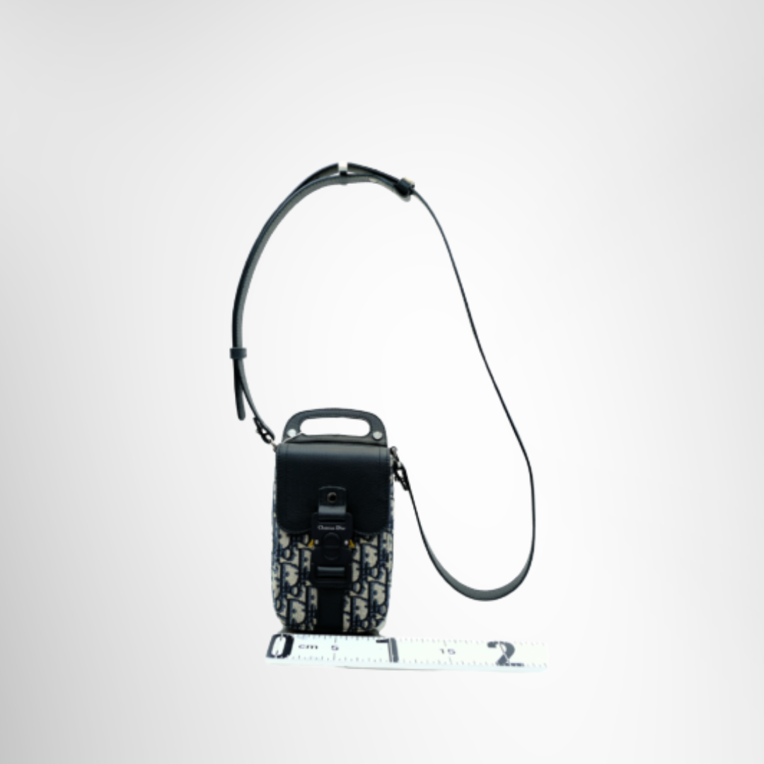 Dior Preowned Luxury Oblique Vertical Saddle Pouch Front Page