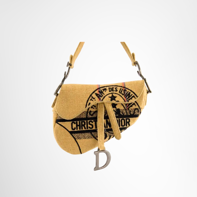 Dior Preowned Luxury Saddle Bag in Canvas Front Page