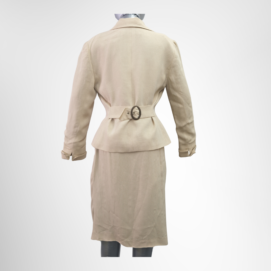 Dior Preowned Luxury Set Up Skirt in Beige Apparel Back View - Antonio & Co.