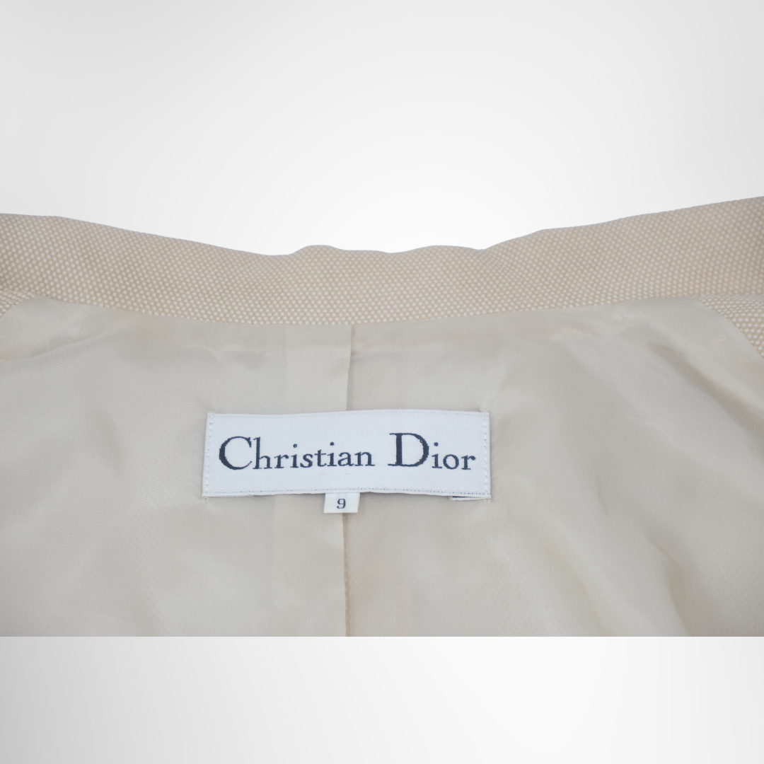 Dior Preowned Luxury Set Up Skirt in Beige Apparel Inside View Tag1 - Antonio & Co.