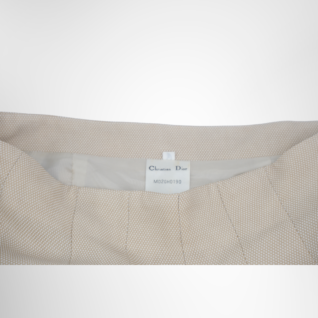 Dior Preowned Luxury Set Up Skirt in Beige Apparel Inside View Tag3 - Antonio & Co.