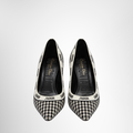 Dior Preowned Luxury Shoes J'Adior Houndstooth Fabric Pointed-Toe Pump Front View