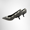 Dior Preowned Luxury Shoes J'Adior Houndstooth Fabric Pointed-Toe Pump Side View