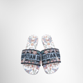 Dior Preowned Luxury Slide Dway Slide Embroidered Cotton Front View