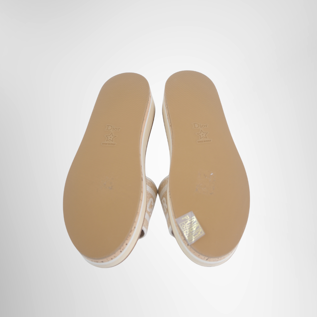 Dior Preowned Luxury Slides Dway Platform Bottom View