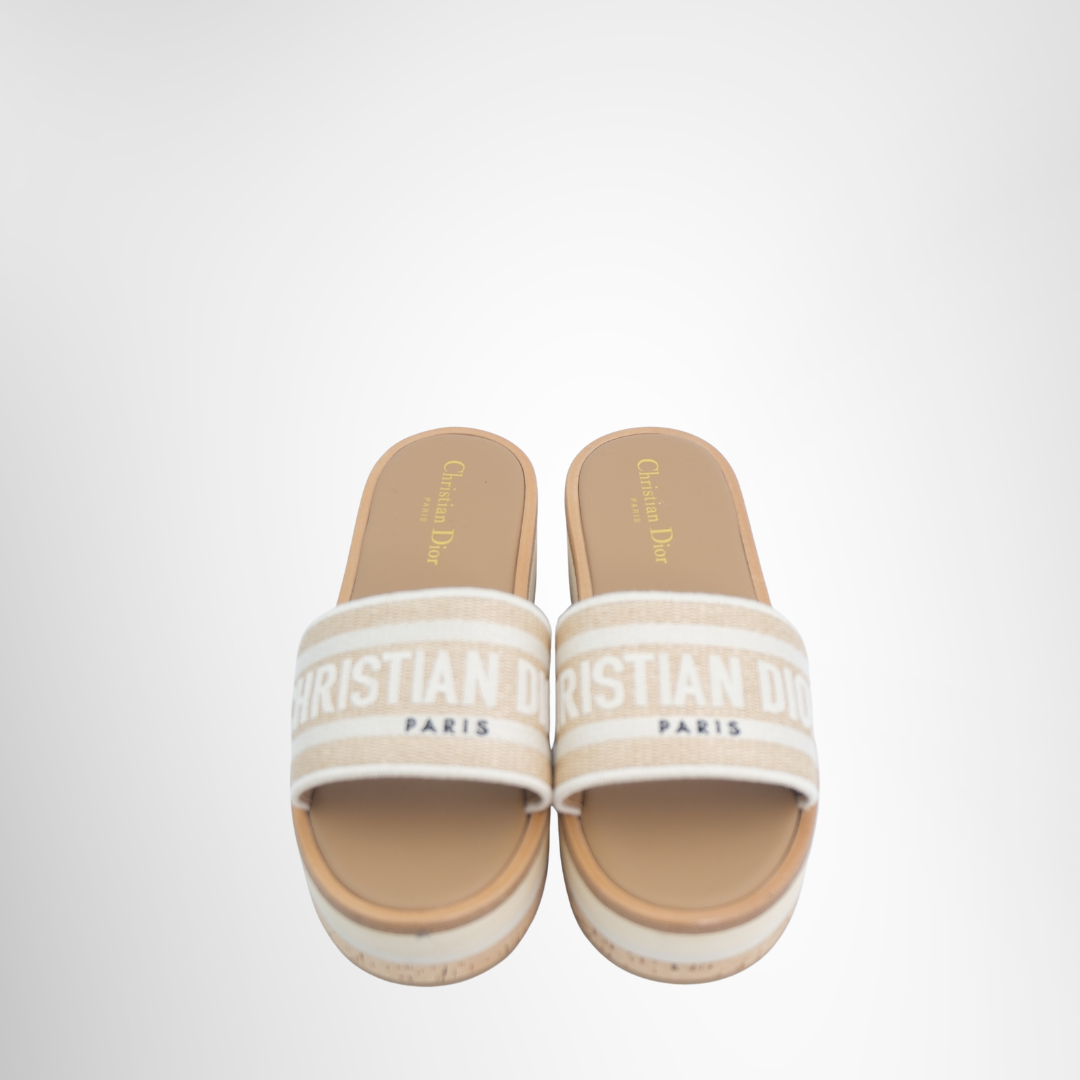 Dior Preowned Luxury Slides Dway Platform Front View